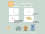 Baby Sponge for Bathing, Cute Shapes Natural Kids Bath Sponges for Infants, Toddler Bath Time, Natural and Safe Plant-Based Konjac Baby Bath Toys, 3pc. Set: Elephant, Bear & Star