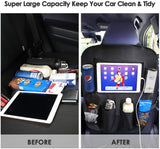 Reserwa Car Backseat Organizer 2 Pack Waterproof and Durable Car Seat Organizer Kick Mats Muti-Pocket Back Seat Storage Bag with Touch Screen Tablet Holder to Organize Toy iPad Bottle Snacks Books