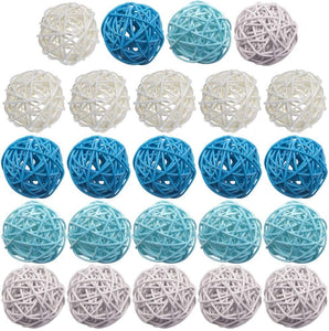 DomeStar Rattan Ball, 24PCS 2 Inch Decorative Balls Orbs Vase Bowl Fillers