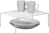 Kitchen Details Free Standing Helper Cabinet and Counter Top Shelf Organizer, Good for Dishes, Mugs, Glasses & Bowls, Large, White