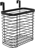 Lilimpact Over the Cabinet Door Kitchen Storage Organizer Holder Basket Pantry Caddy Wrap Rack for Sandwich Bags, Cleaning Supplies – Chrome (Small) (Chrome)