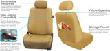 FH Group PU007114 Deluxe Leatherette Full Set Car Seat Covers, Airbag Compatible & Split Rear, Solid Beige Color- Fit Most Car, Truck, SUV, or Van