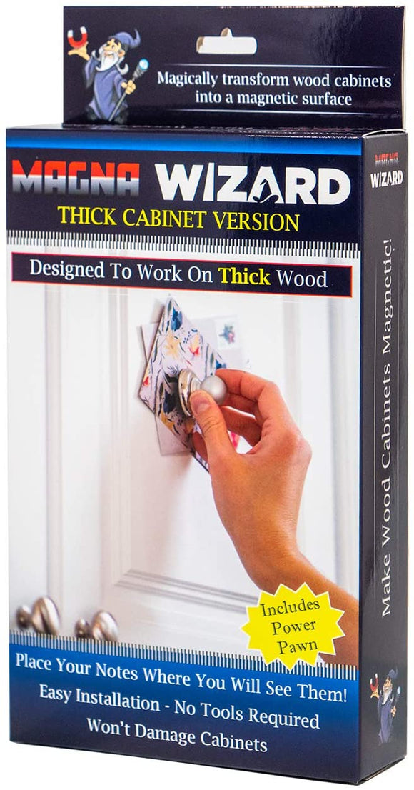 Johnny World The Magna Wizard! - Turn Your Wood Cabinets into a Magnetic Surface - Stay Organized - Place Important Notes and Pictures Where You Will See Them (Thick Wood Cabinets (Raised Panel))