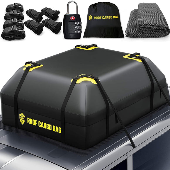 Car Top Carrier Roof Bag 15 or 20 Cubic +Protective Mat +Easy to Install