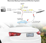 Rear View Backup Car Camera - Screen Monitor System w/ Parking and Reverse Assist Safety Distance Scale Lines, Waterproof & Night Vision, 7" LCD video Color Display for Vehicles - Pyle PLCM7500