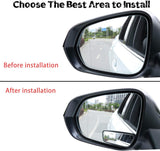 Livtee Framed Rectangular Blind Spot Mirror, HD Glass and ABS Housing Convex Wide Angle Rearview Mirror with Adjustable Stick for Universal Car (2 pcs)