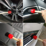 11 Pieces Auto Detailing Brush Set for Cleaning Wheels, Interior, Exterior, Leather, Including 6 pcs Premium Detail Brush (Black), 3 pcs Wire Brush and 2 pcs Automotive Air Conditioner Brush