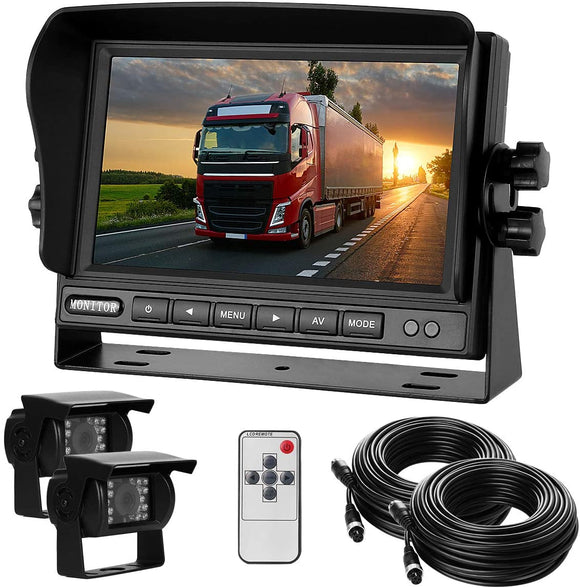 Dual Backup Camera with Monitor Kit System(12-24V) 7