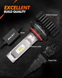 SEALIGHT 9005/HB3 High Beam 9006/HB4 Low Beam LED 14000LM Headlight Bulbs Combo Package CSP Chips 6000K Cool White