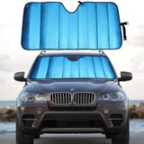 MCBUTY Windshield Sun Shade for Car Blue Thicken 5-Layer UV Reflector Auto Front Window Sunshade Visor Shield Cover and Keep Your Vehicle Cool(57" × 27.5")