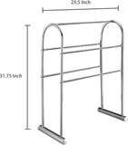 MyGift Chrome-Plated 5 Bar Towel Stand Organizer, 32-Inch Freestanding Bath Drying Rack