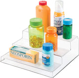 iDesign Linus Linus Plastic 3-Tier Spice Rack, Stadium Organizer Rack for Kitchen Pantry, Cabinet, Countertops, Bathroom, Desk, Clear