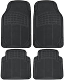 Heavy Duty 5pc Front & Rear Rubber Mats w/Trunk Liner - All Weather Protection - Universal Car Truck SUV - Black