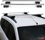 OMAC Automotive Exterior Accessories Roof Rack Crossbars | Aluminum Silver Roof Top Cargo Racks | Luggage Ski Kayak Bike Carriers Set 2 Pcs | Fits Kia Seltos 2021