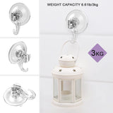 Suction Cup Hooks - Quntis Powerful SuperLock Suction Hooks (2 Pack) Heavy Duty Vacuum Suction Shower Hooks Wreath Hanger Kitchen Bathroom Window Hooks for Towel Loofah Sponge Christmas Wreath, Clear