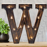 Pooqla Vintage Light Up Marquee Letters with Lights – Illuminated Industrial Style Lighted Alphabet Letter Signs - Coffee Bar Apartment Bedroom Wall Home Initials Decor A-Z