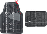 FH Group F11311GRAYBLACK Gray/Black Heavy Duty Tall Channel Rubber Floor Mats