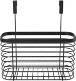 Lilipmact Metal Over the Cabinet Kitchen Storage Organizer Basket for Kitchen Pantry, Cleaning Supplies (Black)