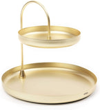 Umbra Poise Large Jewelry Tray, Double Jewelry Tray, Attractive Jewelry Storage You Can Leave Out, Two-Tiered Jewelry Tray, Matte Brass Finish