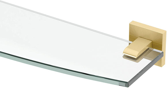 Gatco 4066 Elevate Glass Shelf, Brushed Brass