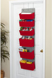 Household Essentials 2169-1 Over-the- Over-the-Door Organizer, Red