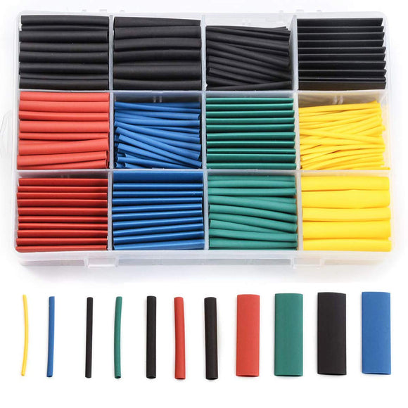 aeliussine 530pcs Heat Shrink Tubing Kit Shrink Wrap Insulation Shrinkable Tube Assortment Electronic Polyolefin Ratio 2:1 Wrap Wire Cable Sleeve Tubes Kit