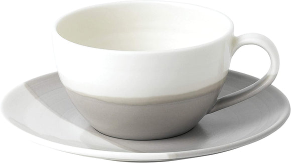 Royal Doulton Coffee Studio 9 OZ Cappuccino Cup & Saucer Set, Gray