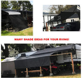 Shadeidea RV Sun Shade Screen for Awning - 9' X 15' 5'' Black Mesh Sunshade Motorhome Camping Trailer UV Sunblocker Canopy Sunscreen Offer 3 Years Warranty