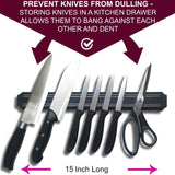 Magnetic Knife Holder (15 Inch X Set Of 2) Magnetic Knife Strip -Strong Powerful Knife Rack Storage Display Organizer-Securely Hang Your Knives On a Multipurpose Kitchen Bar-Safe, Easy Install -SUMPRI