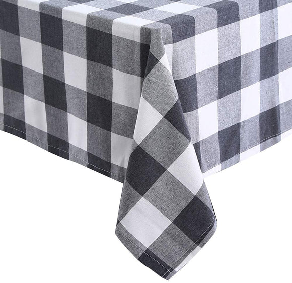 wlflash Buffalo Plaid Rectangle 60x102 Inch Color Decorative Table Cloth Rustic Farmhouse Decorations Checkered Home Decor (Grey&White, 60