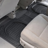 Motor Trend Original FlexTough Black Rubber Car Floor Mats with Cargo Liner - All Weather Automotive Floor Mats, Heavy Duty Trim to Fit Design, Odorless Floor Liners for Cars Truck Van SUV