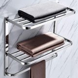 3-Tier Bathroom Shelf with Towel Bars, Stainless Steel Wall Mounting Rack,29-1/4 Inch