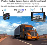 Wireless Backup Camera, DOUXURY IP69 Waterproof 170° Wide View Angle HD 1080P Backup Camera + HD LCD 7" Monitor, Digital Wireless Backup Camera System for Truck Pickup Trailer Camper Bus RV 5th Wheel