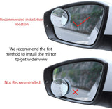 LivTee Blind Spot Mirror, 2" Round HD Glass Frameless Convex Rear View Mirror with wide angle Adjustable Stick for Cars SUV and Trucks, Pack of 2