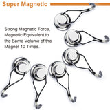 Swivel Swing Magnetic Hooks,Strong Heavy Duty Neodymium Magnet Hooks - Great for Your Refrigerator and Other Magnetic Surfaces - Pack of 6, 67.5mm(2.66in) in Length, 25mm(0.98in) in Diameter