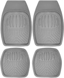 OxGord Pan-Tech All-Weather Rubber Floor-Mats - Waterproof Protector for Spills, Dog, Pets, Car, SUV, Minivan, Truck - 4-Piece Set, Gray