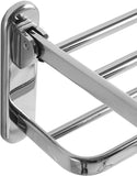 Towel Rack | Two Installation Modes - Tray Or Mobile Drying Bar | Stainless Steel | Wall Mounted | 6 Horizontal Bars | (Chrome)