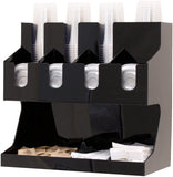 Mind Reader Coffee Condiment and Accessories Caddy Organizer, For Coffee Cups, Stirrers, Snacks, Sugars, etc. Black