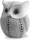 Owl Statue Decor (White) Small Crafted Buho Figurines for Home Decor Accents, Living Room Bedroom Office Decoration, Book Shelf TV Stand Decor - Animal Sculptures Collection BFF Gifts for Birds Lovers