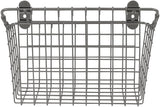 Spectrum Diversified Vintage Large Cabinet & Wall-Mounted Basket for Storage & Organization Rustic Farmhouse Decor, Sturdy Steel Wire Storage Bin, Industrial Gray