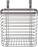 Lilimpact Over the Cabinet Door Kitchen Storage Organizer Holder Basket Pantry Caddy Wrap Rack for Sandwich Bags, Cleaning Supplies – Chrome (Small) (Chrome)