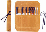 Knife Cases Organizer-Durable Waxed Canvas Construction-7 Pockets-16 oz (Khaki)