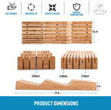 Zulay Kitchen Bamboo Knife Drawer Organizer Insert - Edge-Protecting Knife Organizer Block Holds Up To 16 Knives - Smooth Finish Drawer Knife Organizer Tray Fits In Most Drawers For Kitchen