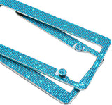 2 Pack Handcrafted Crystal Premium Stainless Steel Bling License Plate Frame (Crystal)