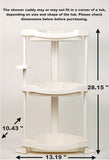 Tenby Living Corner Shower Caddy - 3 Shelf Shower Organizer Caddie with Movab.