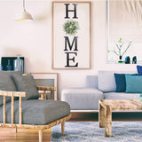 Wooden Home Sign Wall Hanging Decor - Wood Home Letters for Wall Art with Artificial Eucalyptus Wreath Rustic Home Decor, Wall Decor for Living Room Kitchen Housewarming Gift