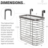 Lilimpact Over the Cabinet Door Kitchen Storage Organizer Holder Basket Pantry Caddy Wrap Rack for Sandwich Bags, Cleaning Supplies – Chrome (Small) (Chrome)