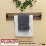 Ilyapa Rustic Towel Bar for Bathroom - Wall Mounted Towel Rack with Barnwood & Black Metal Bar, Farmhouse Decor