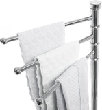 MyGift Modern Metal 3 Swivel Arm Towel Holder Rack, Freestanding Hand Towel Bar Stand