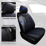 AOOG Leather Car Seat Covers, Leatherette Automotive Vehicle Cushion Cover for Cars SUV Pick-up Truck, Universal Non-Slip Vehicle Cushion Cover Waterproof Protectors Interior Accessories, Front Pair